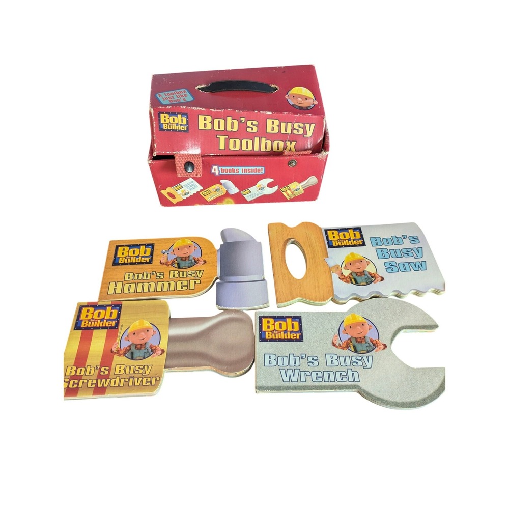 Bob the Builder Bob's Busy Toolbox 4 Shaped Board Book‎ Set with Carrying Case